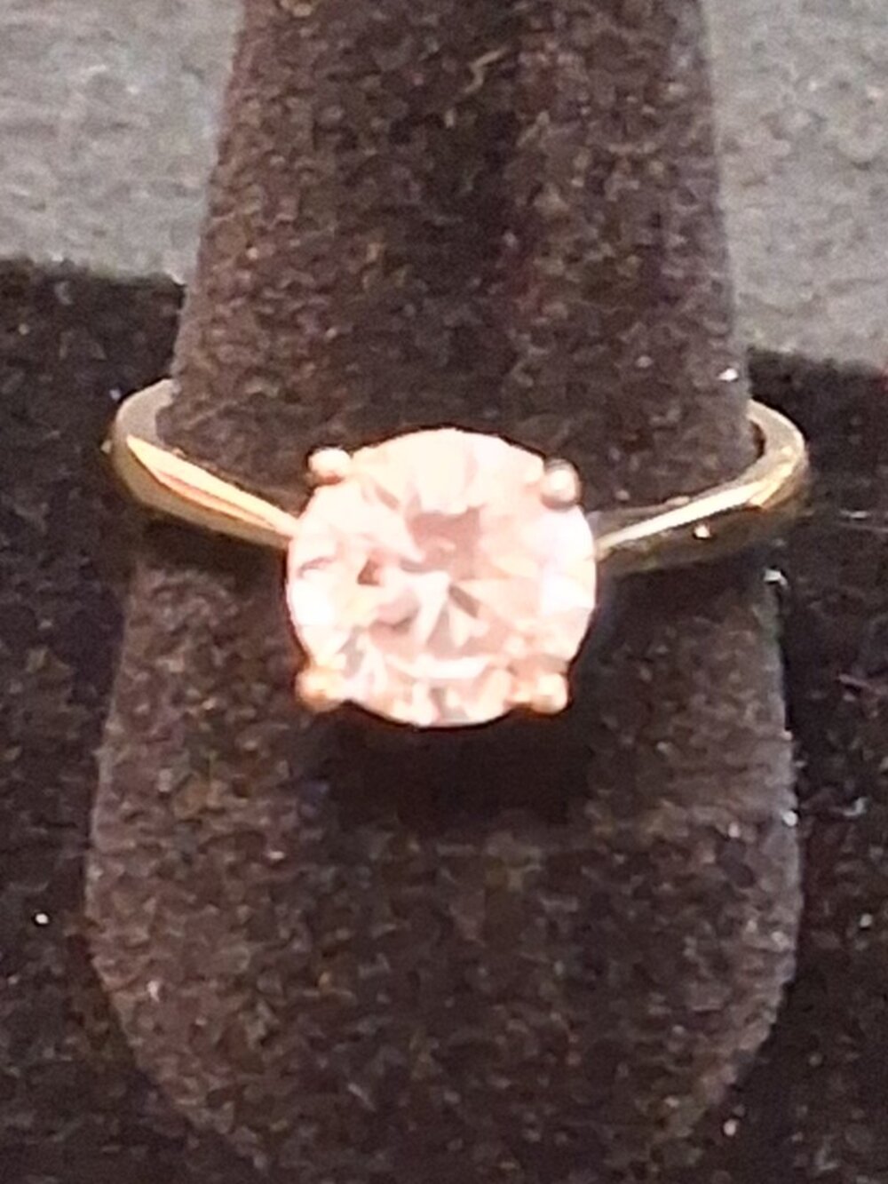 2 CT Round Moissanite Solitaire Ring Yellow Gold Vermeil S925 Size 7 - Picture 4 of 11